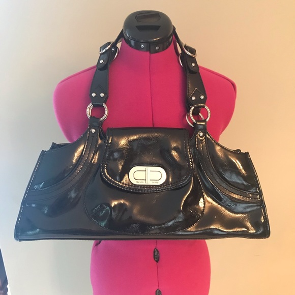 Franco Sarto Handbags - Franco Sartos Black Patten Bag